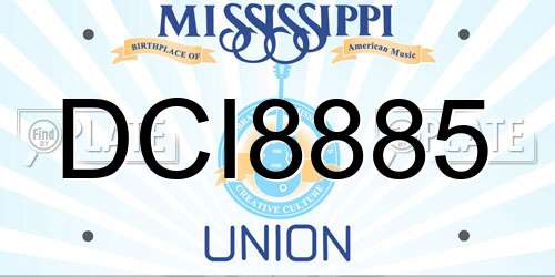 DCI8885 Mississippi License Plate