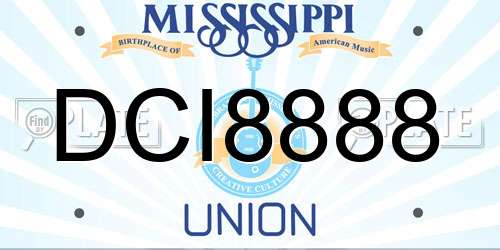 DCI8888 Mississippi License Plate