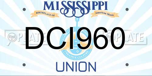 DCI960 Mississippi License Plate