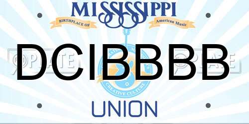 DCIBBBB Mississippi License Plate