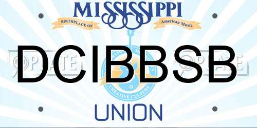 DCIBBSB Mississippi License Plate