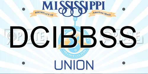 DCIBBSS Mississippi License Plate