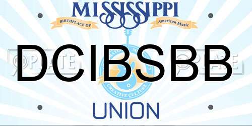DCIBSBB Mississippi License Plate