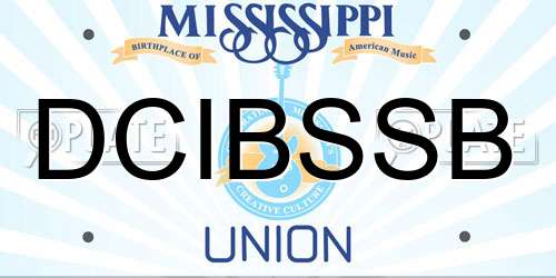 DCIBSSB Mississippi License Plate