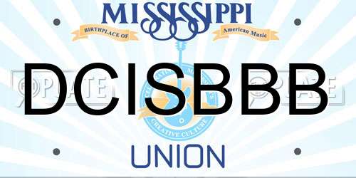 DCISBBB Mississippi License Plate