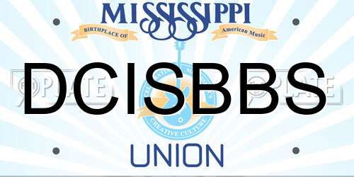 DCISBBS Mississippi License Plate