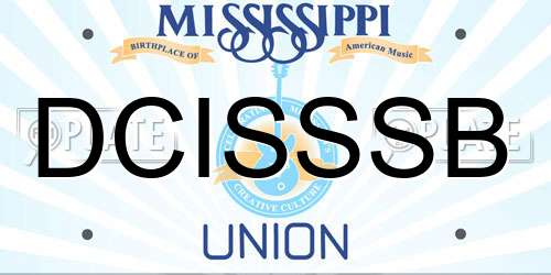 DCISSSB Mississippi License Plate