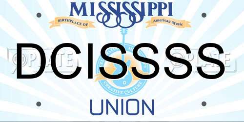 DCISSSS Mississippi License Plate