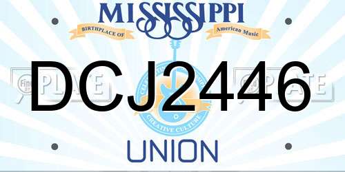 DCJ2446 Mississippi License Plate