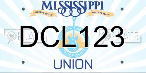 DCL123 Mississippi License Plate