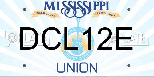 DCL12E Mississippi License Plate