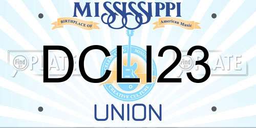 DCLI23 Mississippi License Plate