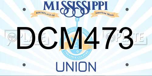 DCM473 Mississippi License Plate