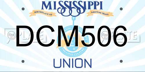 DCM506 Mississippi License Plate