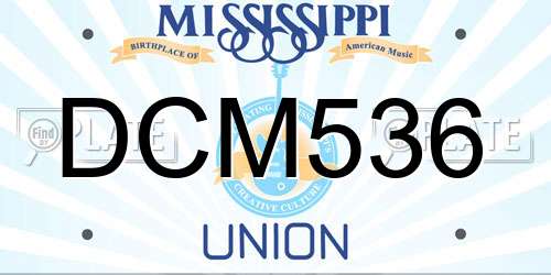 DCM536 Mississippi License Plate