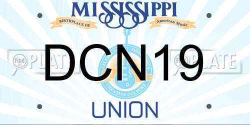 DCN19 Mississippi License Plate