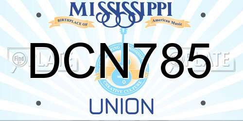 DCN785 Mississippi License Plate