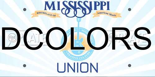 DCOLORS Mississippi License Plate