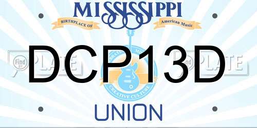 DCP13D Mississippi License Plate