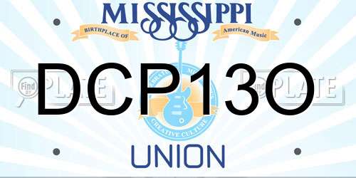 DCP13O Mississippi License Plate