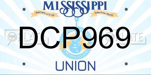 DCP969 Mississippi License Plate
