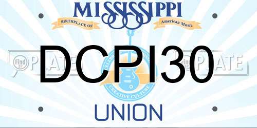 DCPI30 Mississippi License Plate