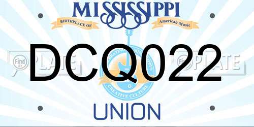 DCQ022 Mississippi License Plate