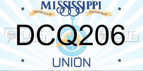 DCQ206 Mississippi License Plate