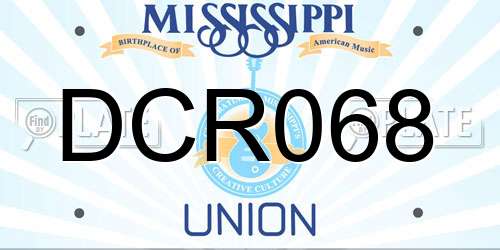 DCR068 Mississippi License Plate
