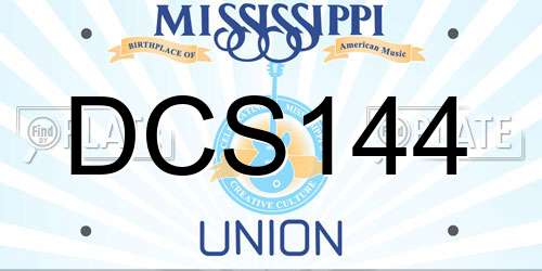 DCS144 Mississippi License Plate