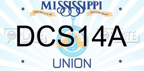 DCS14A Mississippi License Plate