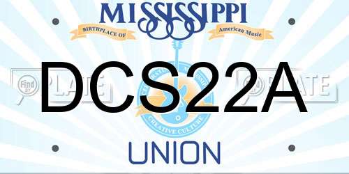 DCS22A Mississippi License Plate