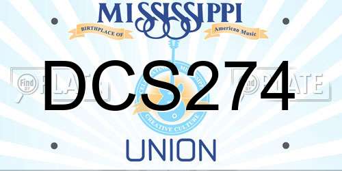 DCS274 Mississippi License Plate