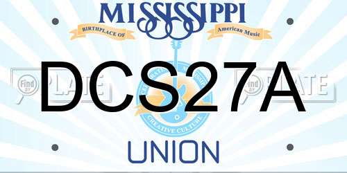 DCS27A Mississippi License Plate
