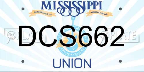 DCS662 Mississippi License Plate