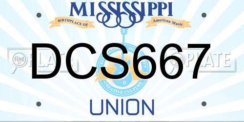 DCS667 Mississippi License Plate