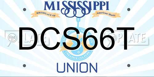 DCS66T Mississippi License Plate