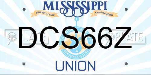 DCS66Z Mississippi License Plate