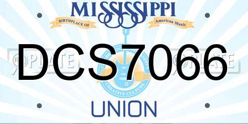 DCS7066 Mississippi License Plate