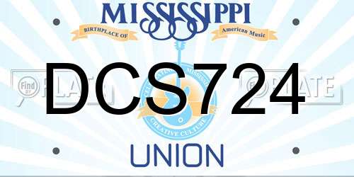 DCS724 Mississippi License Plate