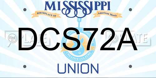 DCS72A Mississippi License Plate