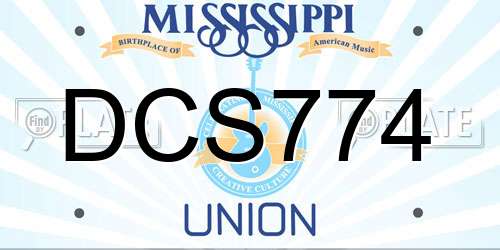 DCS774 Mississippi License Plate