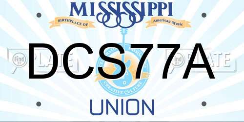 DCS77A Mississippi License Plate