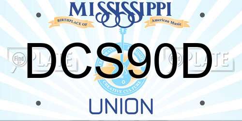 DCS90D Mississippi License Plate
