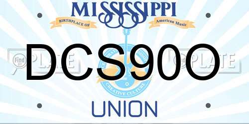 DCS90O Mississippi License Plate