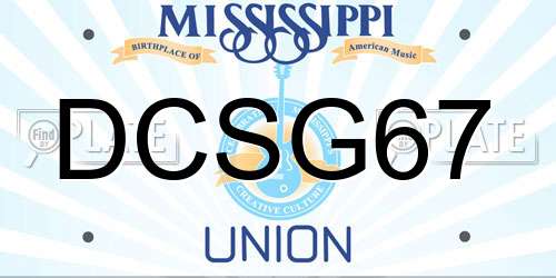 DCSG67 Mississippi License Plate