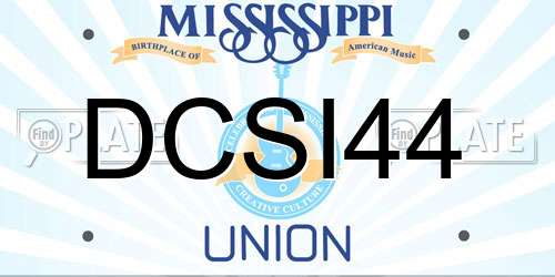 DCSI44 Mississippi License Plate