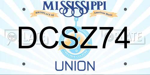 DCSZ74 Mississippi License Plate