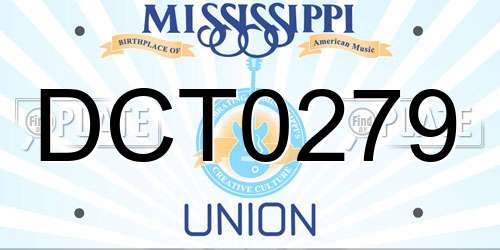 DCT0279 Mississippi License Plate