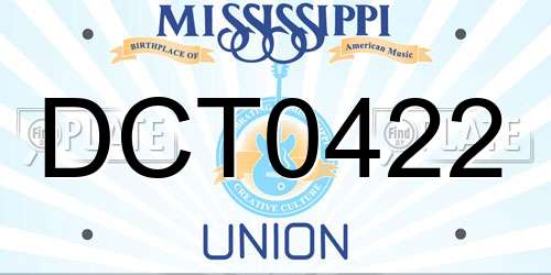DCT0422 Mississippi License Plate